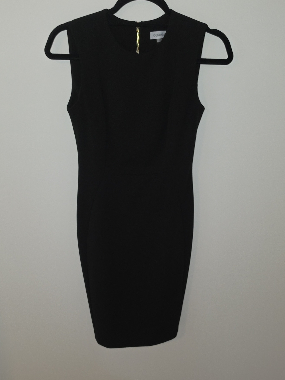 Calvin Klein Black Sleeveless Midi Sheath Dress